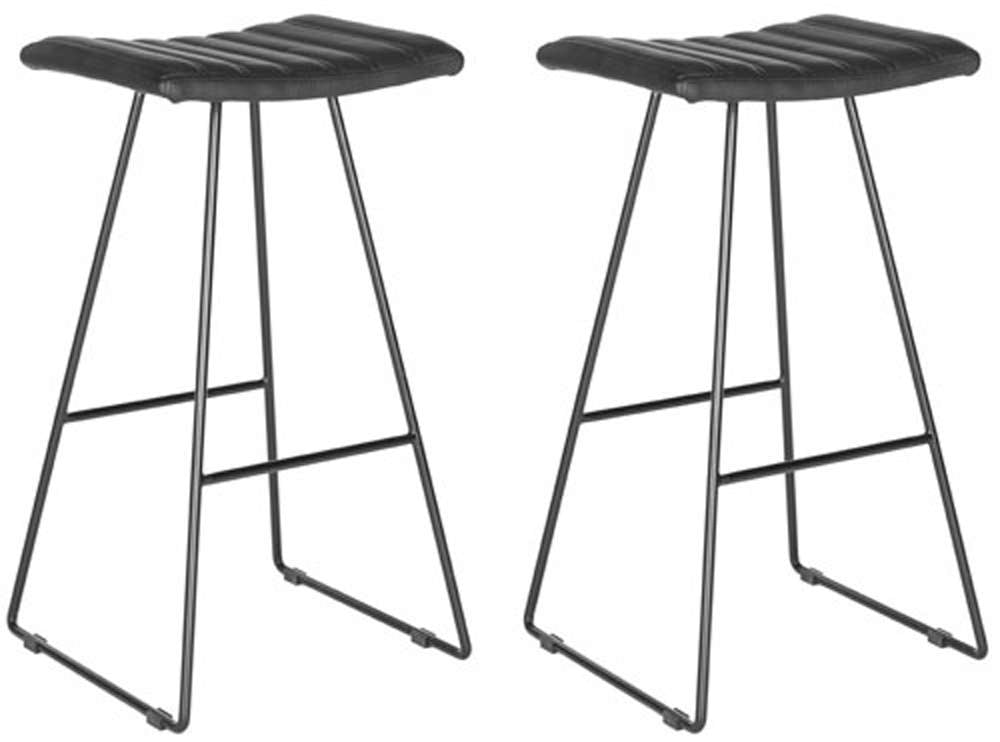 Safavieh - Akito Bar Stool - Black (Set of 2) - FOX2010B-SET2 veiw 1