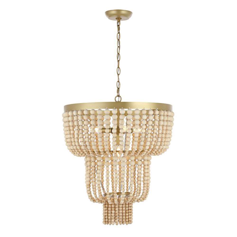 Safavieh - Aleynne 4Lt 20.75in Chandelier - Gold - Natural - CHA4033A veiw 2