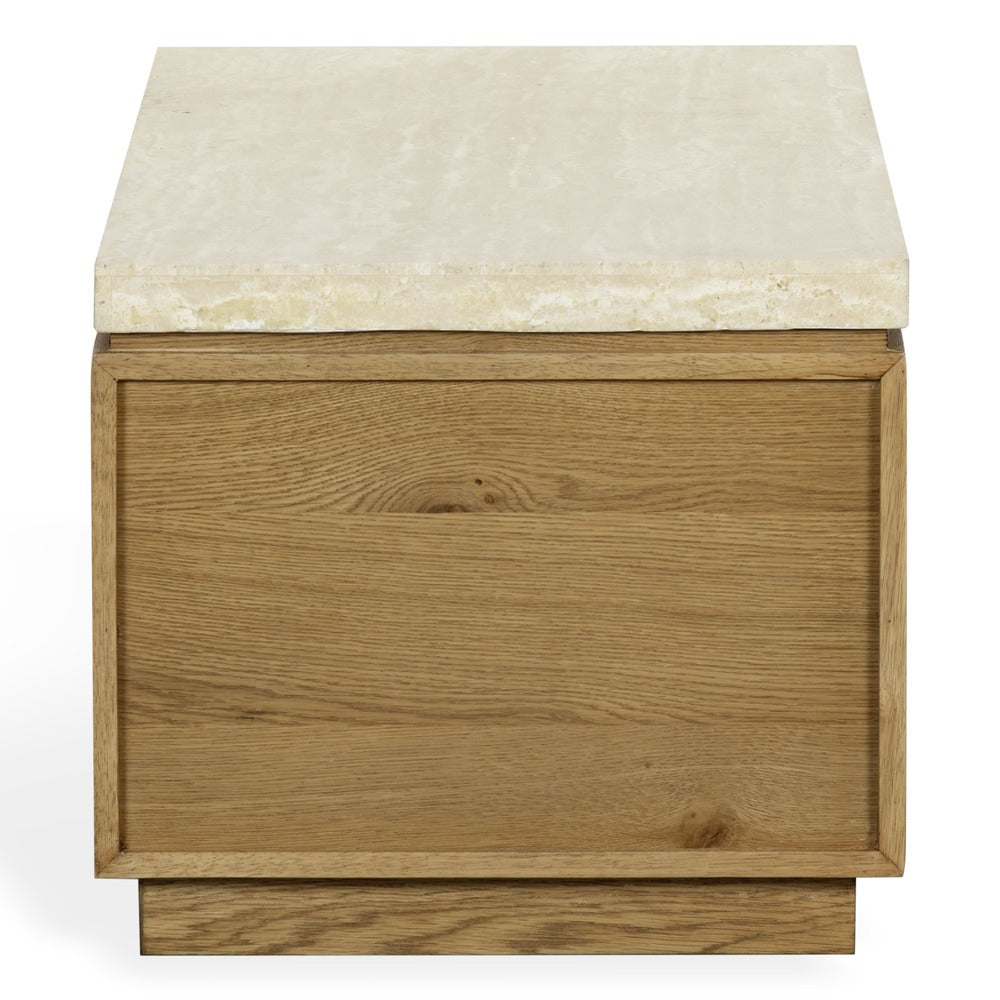 Safavieh - Alysandria Rectangle Travertine Top Coffee Table / Brown Oak / Travertine - SFV2251B view 4