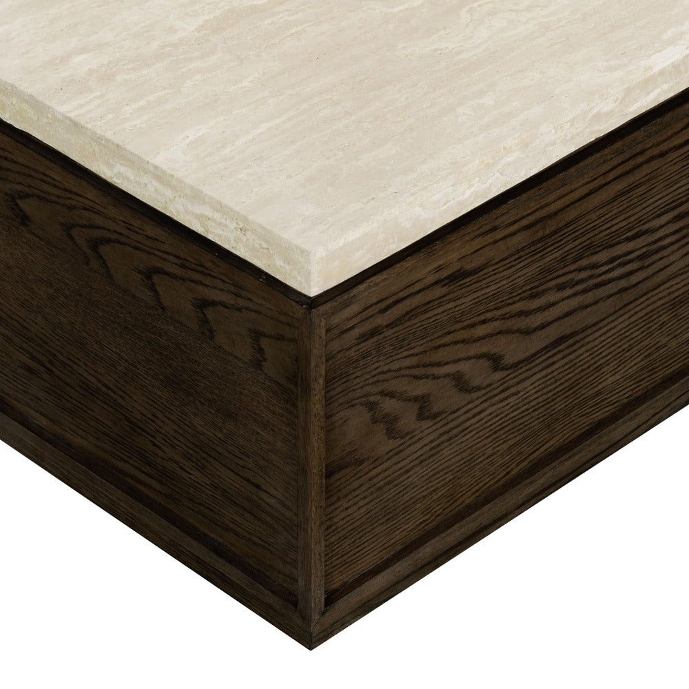 Safavieh - Alysandria Rectangle Travertine Top Coffee Table / Dark Brown Oak / Travertine - SFV2251A view 5