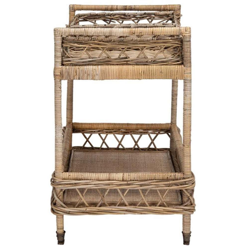 Safavieh - Ambrose 2 Tier Rattan Bar Cart - Natural Unfinished - Antique B - BCT6500A veiw 4