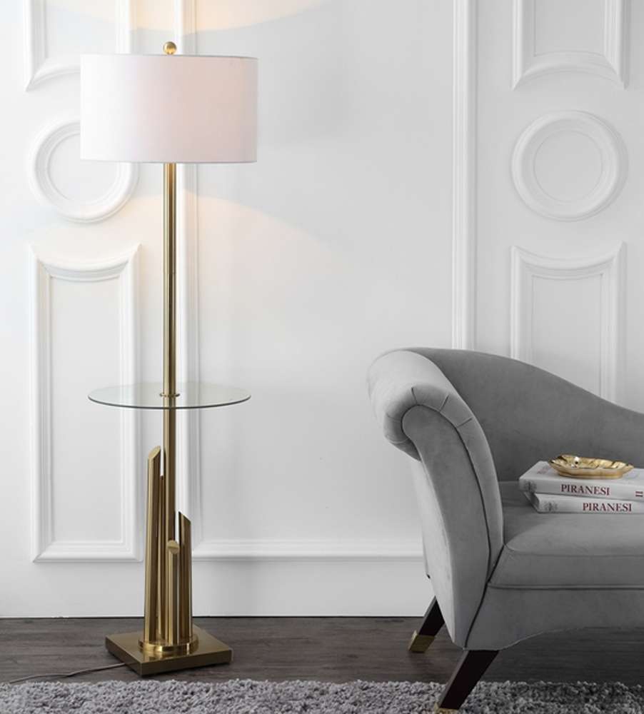 Safavieh - Ambrosio Floor Lamp Side Table - Brass - FLL4009A veiw 2