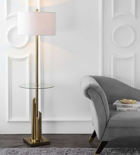 Safavieh - Ambrosio Floor Lamp Side Table - Brass - FLL4009A veiw 2