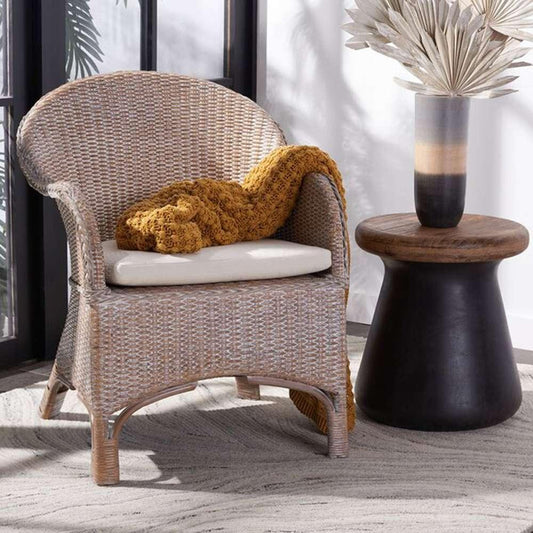 Safavieh - Antonia Accent Chair W/Cushion - White - Grey White Wash - ACH6504A veiw 2