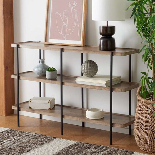 Safavieh - Atwell 2 Shelf Console Table - Oak - Black - CNS4204A veiw 2