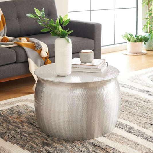 Safavieh - Aztec Metal Table Stool - Silver - FOX5516A veiw 2