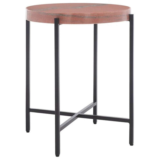 Safavieh - Azula Stone Top Accent Table - Burnt Orange - Black - ACC3706A veiw 2
