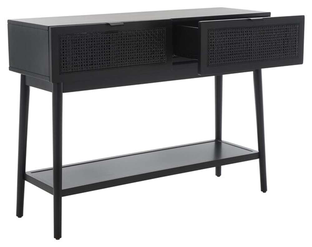 Safavieh - Baisley 2 Drw Rattan Console - Black - CNS5000B veiw 4