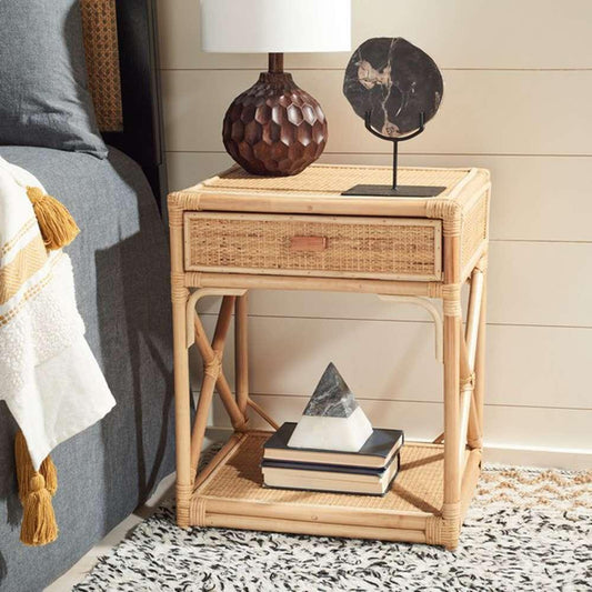 Safavieh - Bali 1 Draw 1 Shelf Nightstand - Natural - NST4001A veiw 2