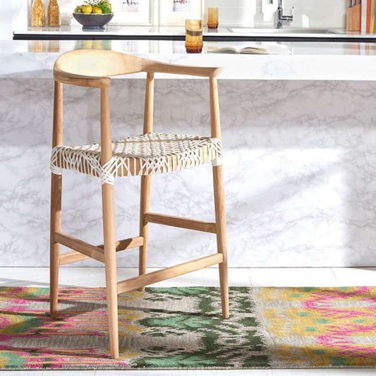 Safavieh - Bandelier Counter Stool - Natural - White - BST1006A veiw 2