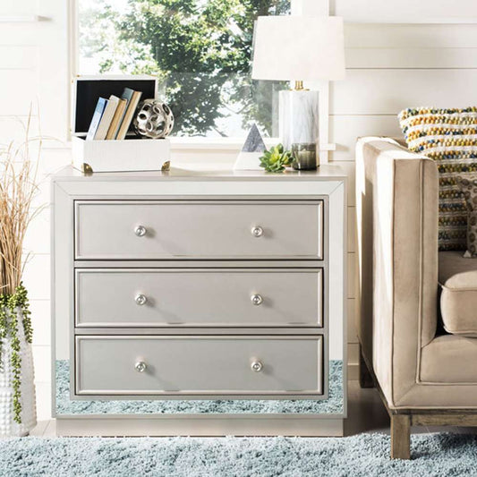 Safavieh - Basie 3 Drawer Chest - Champagne - Mirror - CHS6414A veiw 2
