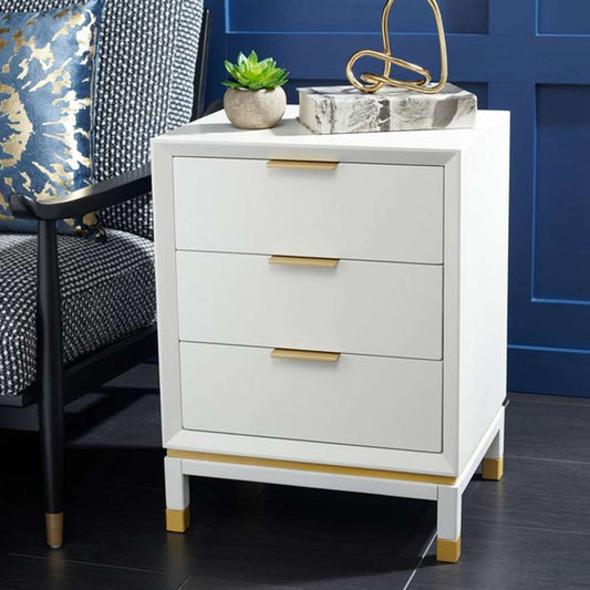 Safavieh - Baskin 3 Drawer Accent Table - White - ACC6605A veiw 2