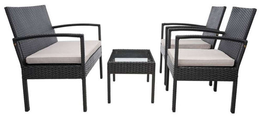 Safavieh - Bassey 4Pc Living Set - Black - Light Grey - PAT7507E veiw 2