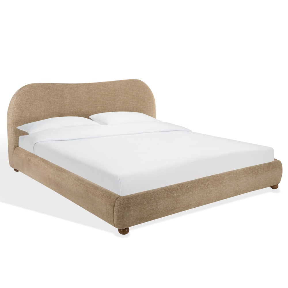 Safavieh - Beccarose Chenille King Bed / Light Brown / Walnut - SFV4811G-K-2BX view 4