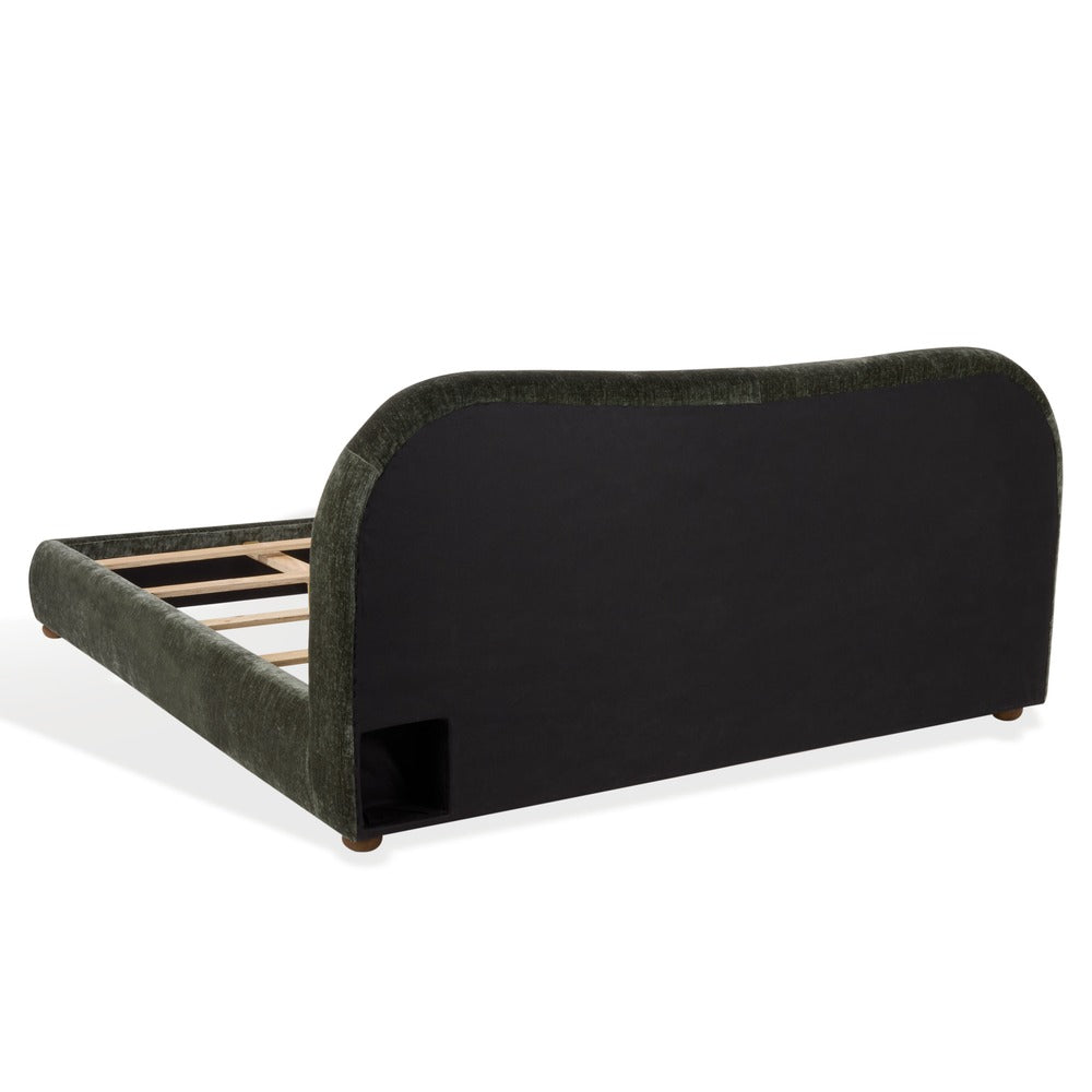 Safavieh - Beccarose Chenille Queen Bed / Dark Green / Walnut - SFV4811H-Q-2BX view 5