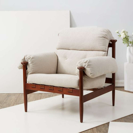 Safavieh - Couture - Blakeson Wood Frame Accent Chair - Dark Brown - Taupe - SFV5083A veiw 2