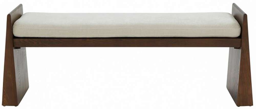 Safavieh - Couture - Blanchette Wood Bench - Cream - Walnut - SFV5078A veiw 1