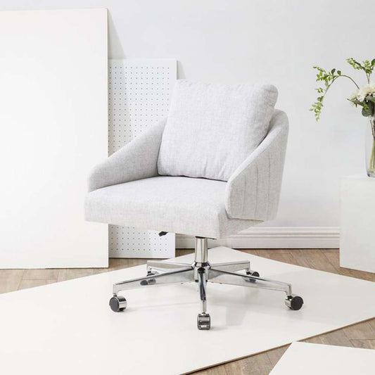 Safavieh - Couture - Blayke Adjustable Desk Chair - Light Grey - Silver - SFV5057A veiw 2