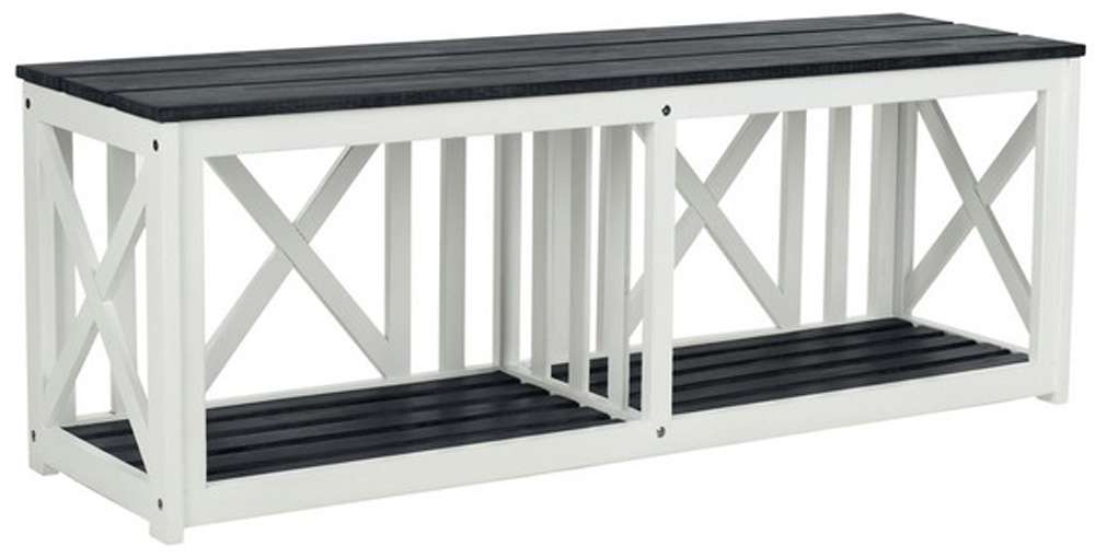 Safavieh - Branco Bench - Dark Slate Gray - White - FOX6706K veiw 3