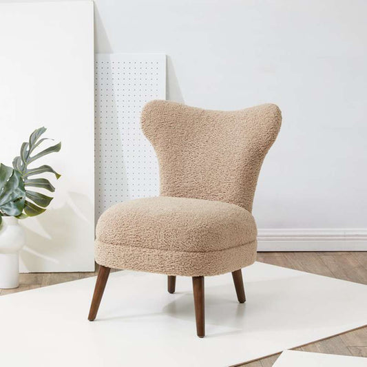 Safavieh - Couture - Brandietta Faux Shearling Chair - Light Brown - Walnut - SFV5076A veiw 2
