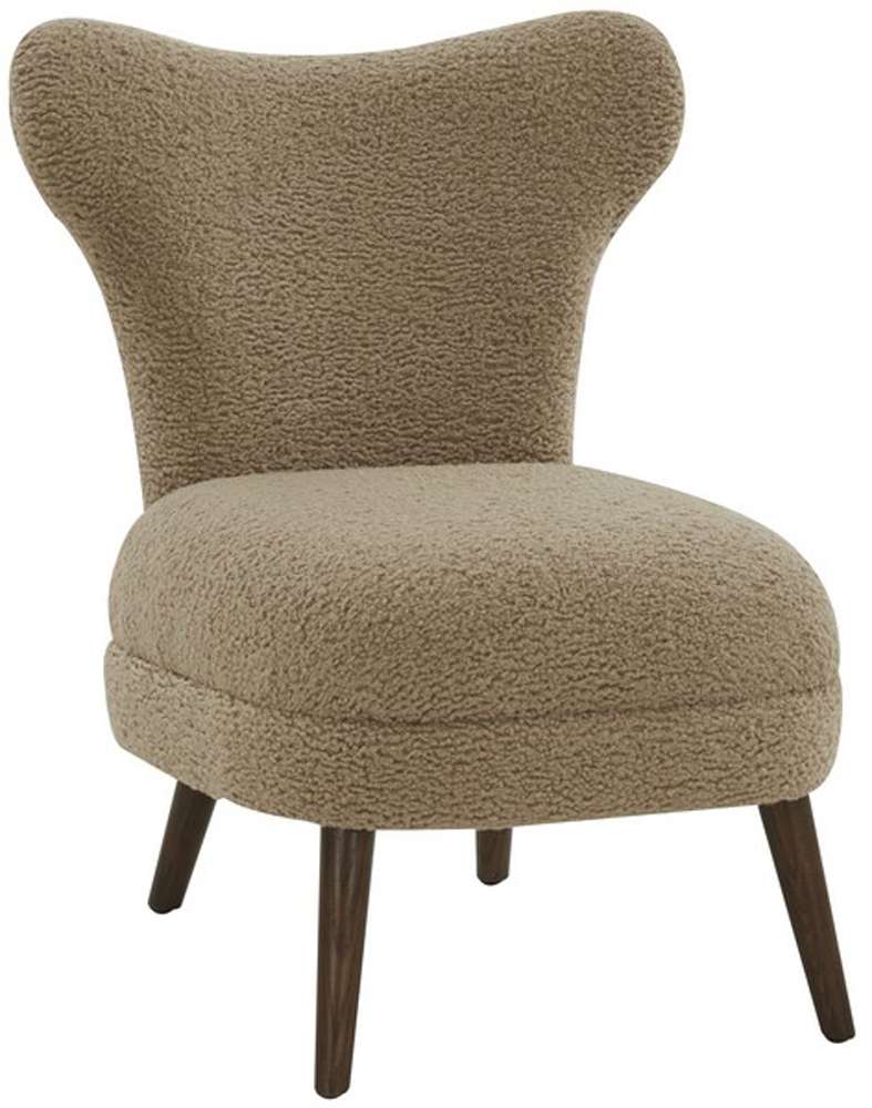 Safavieh - Couture - Brandietta Faux Shearling Chair - Light Brown - Walnut - SFV5076A veiw 3