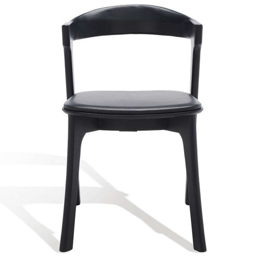 Safavieh - Couture - Brylie Wood & Leather Chair - Black (Set of 2) - SFV4126A-SET2 veiw 2