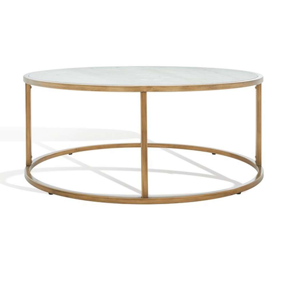 Safavieh - Couture - Brynna Round Marble Coffee Table - Bronze - White - SFV9514A veiw 5