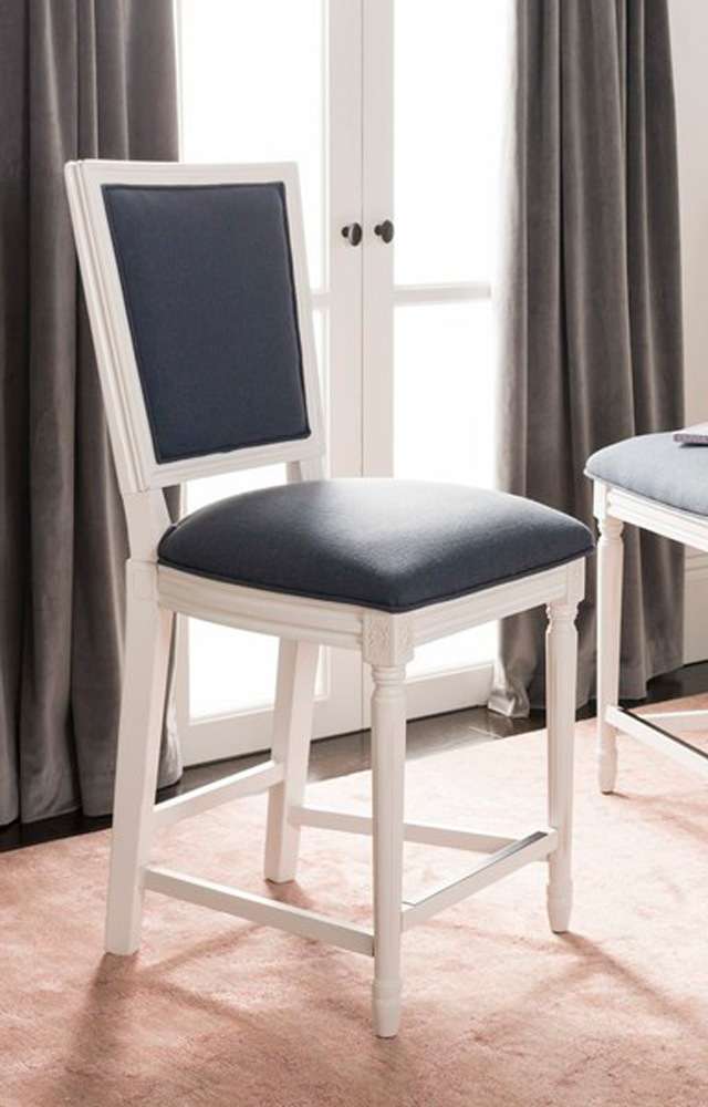 Safavieh - Buchanan Rect Counter Stool - Navy - Creme (Set of 2) - FOX6271C-SET2 veiw 1