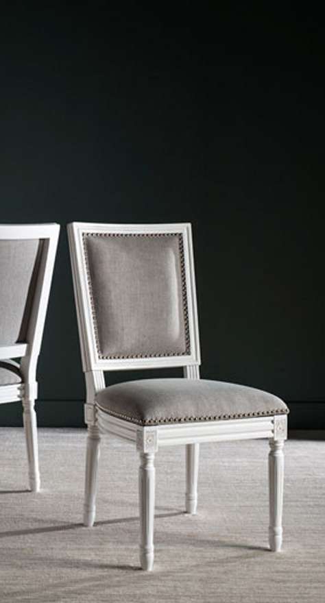 Safavieh - Buchanan Rect Side Chair - Light Grey - Cream (Set of 2) - FOX6229D-SET2 veiw 1