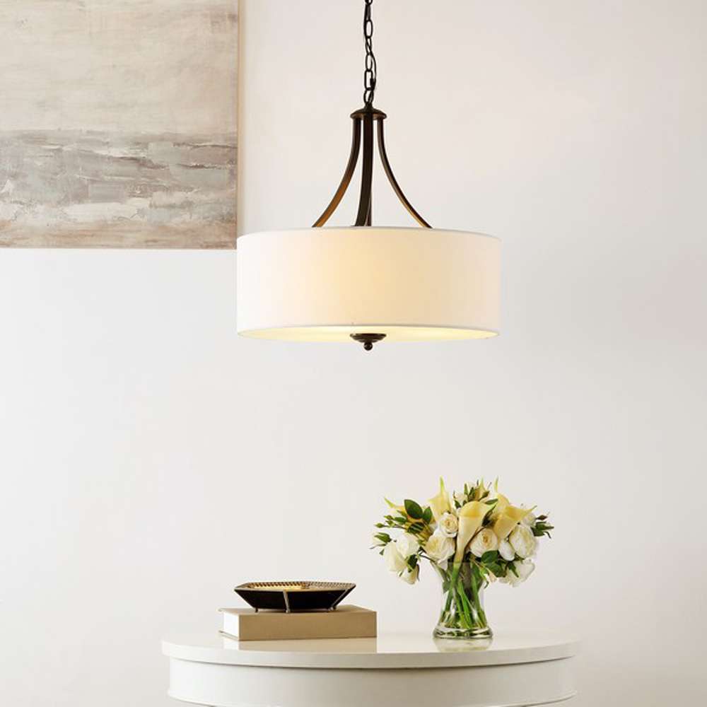 Safavieh - Burnett 3Lt 20in Chandelier - Oil Rub Bronze - White - CHA4020A veiw 2