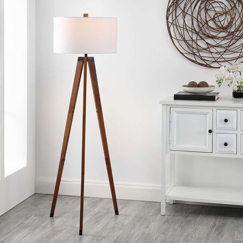 Safavieh - Cameo 62.5in Floor Lamp - Walnut - FLL4102A veiw 2
