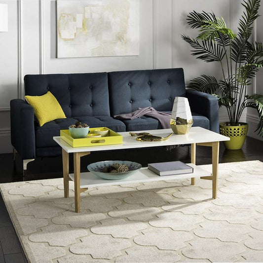 Safavieh - Caraway Rectangle Coffee Table - White - Oak - FOX8202A veiw 2