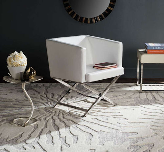 Safavieh - Celine Chair - White - Chrome - FOX2033C veiw 2
