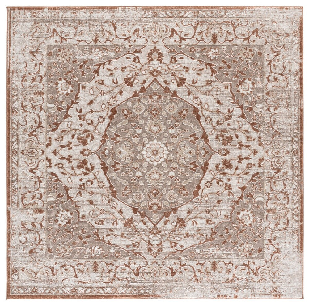Safavieh - Chamber 216R Ivory / Rust - 6.7" X 6.7" - CHM216R-7SQ view 1