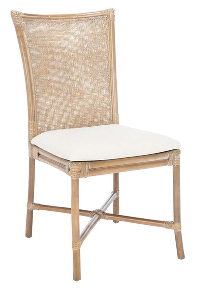 Safavieh - Chiara Rattn Acct Chair W/Cush - White - Grey White Wash (Set of 2) - ACH6512A-SET2 veiw 4