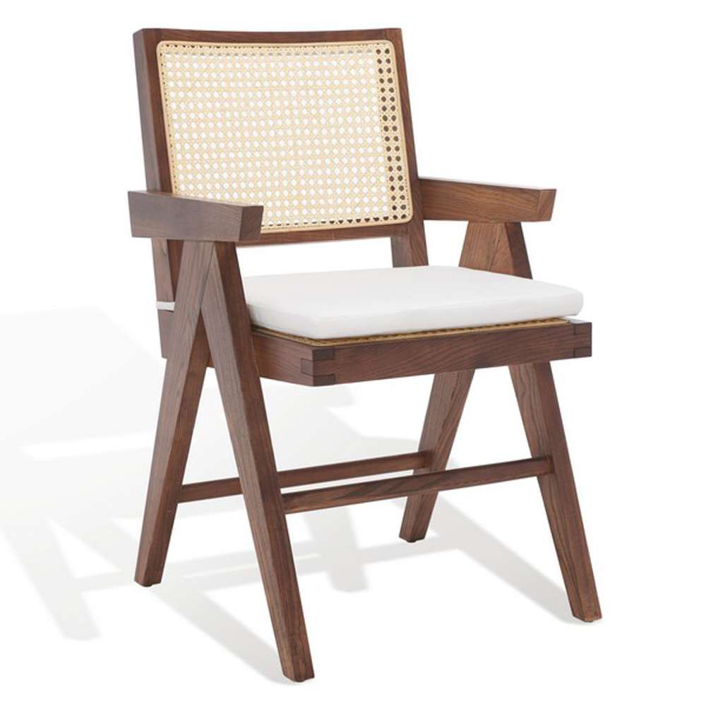Safavieh - Couture - Colette Rattan Armchair - Walnut - Natural - SFV4136D veiw 4