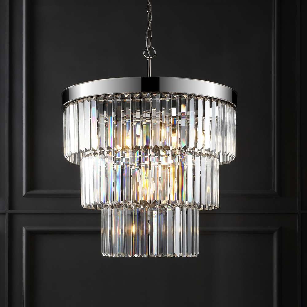 Safavieh - Couture - Coulette 3 Tier Crystal Chandelier - Nickle - CTL1007B veiw 2
