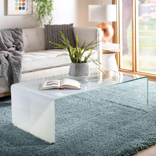 Safavieh - Crysta Ombre Glass Coffee Table - Clear - White - COF7300B veiw 2