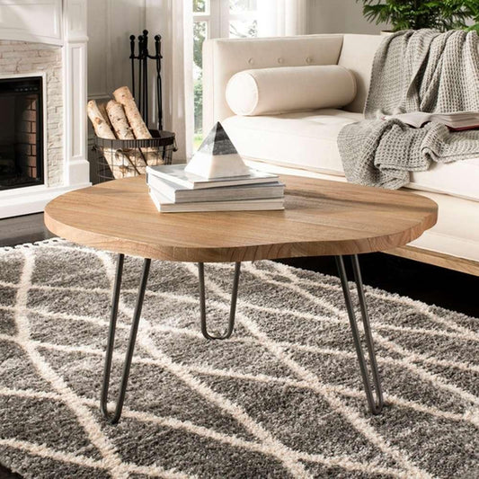 Safavieh - Dale Free Edge Coffee Table - Weathered Oak - Black - COF6501A veiw 2