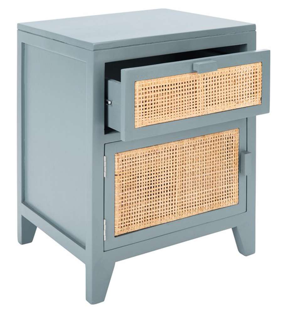 Safavieh - Devon 1 Drwr 1 Door Nightstand - Blue Grey - Natural - NST4002B veiw 4