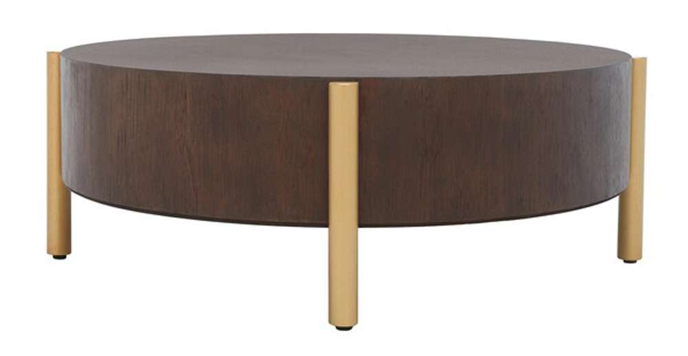 Safavieh - Diangela Round Coffee Table - Dark Oak - Gold - COF6605B veiw 4