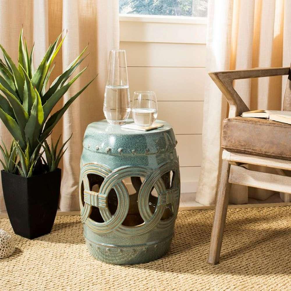 Safavieh - Double Coin Garden Stool - Antique Blue - ACS4500A veiw 2
