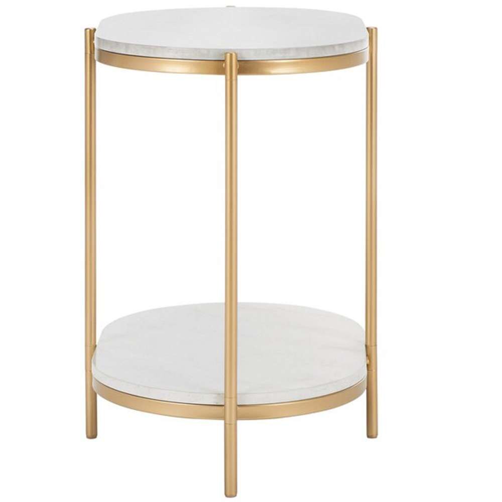 Safavieh - Dove End Table - White Faux Marble - Gold - ACC2501A veiw 4