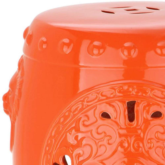 Safavieh - Dragon Coin Garden Stool - Orange - ACS4533D veiw 2