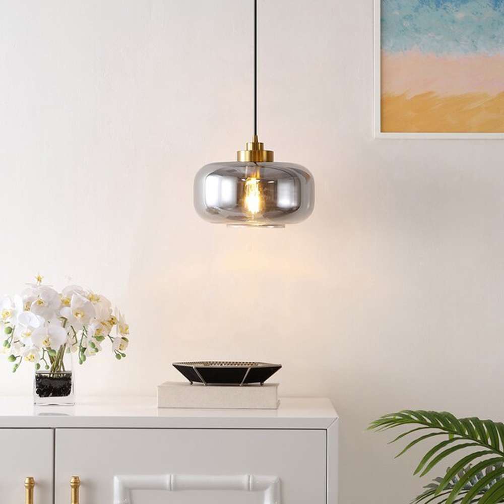 Safavieh - Edge 11 Inch Pendant - Smoke Grey - Brass - PND4144A veiw 2