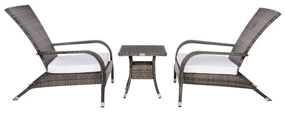Safavieh - Edna 3Pc Lounge Set - Grey Brown - White - PAT7719C veiw 4