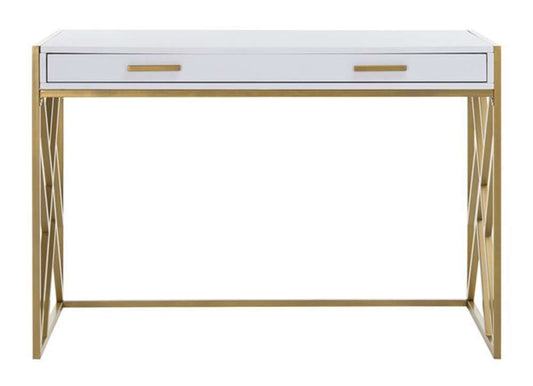 Safavieh - Elaine 1 Drawer Desk - White - Gold - DSK2201A view 2