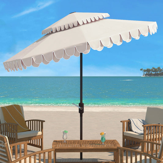 Safavieh - Elegant 9Ft Double Top Umbrella - Beige - White - PAT8206C view 2