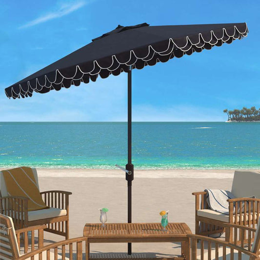 Safavieh - Elegant Valance 11Ft Umbrella - Navy - White - PAT8106A veiw 2