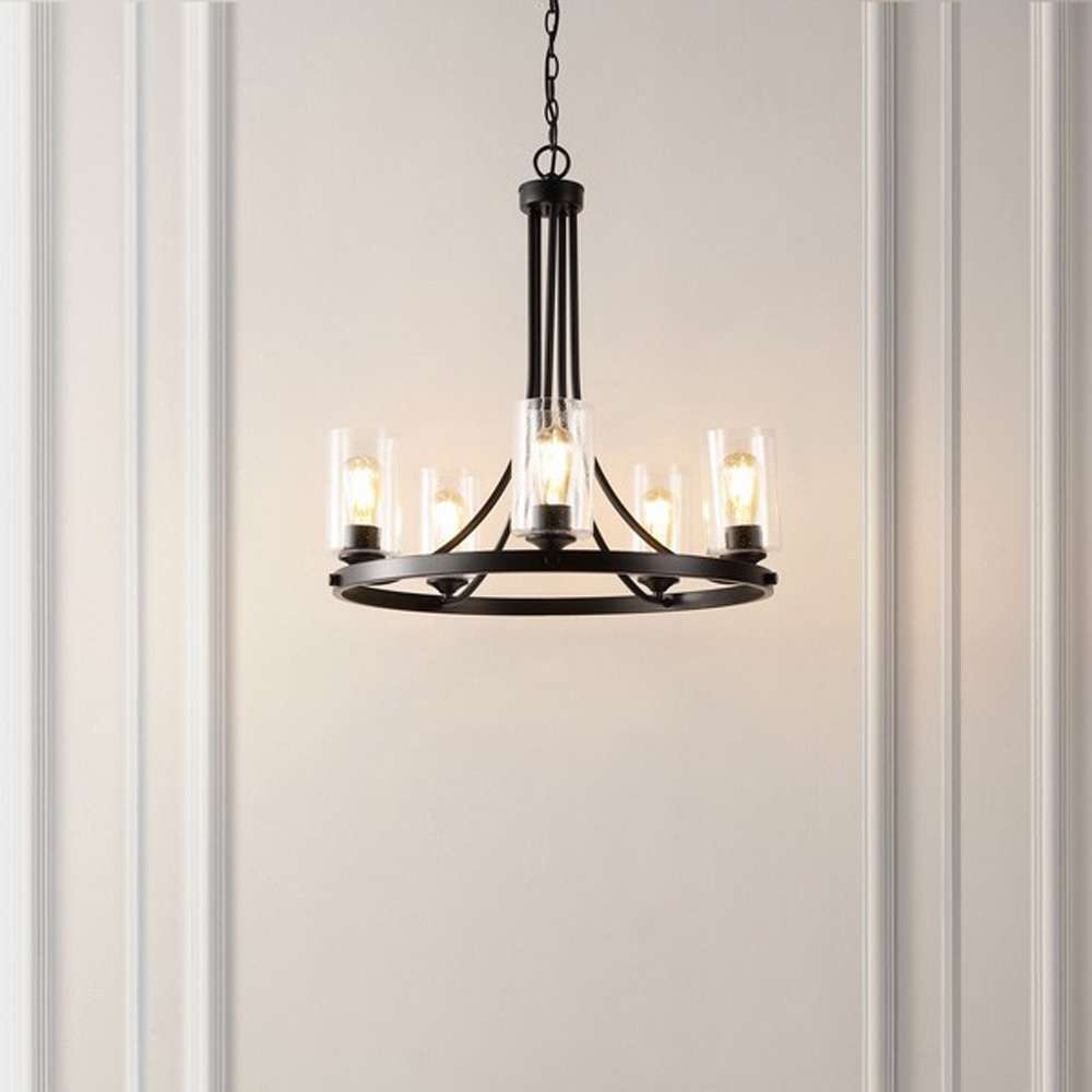 Safavieh - Emersyn 5Lt 25in Chandelier - Black - CHA4043A veiw 2